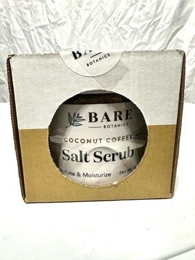 BARE BOTANICS Coconut Coffee Salt Scrub 24oz Sealed Natural Body Polish